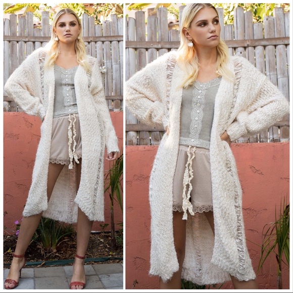 POL Mohair Distressed Long Cardigan Duster - Picture 6 of 9